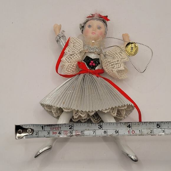 Vintage Kurt S. Adler Christmas Ornament Girl Dancer Silver 1987 - Picture 7 of 7